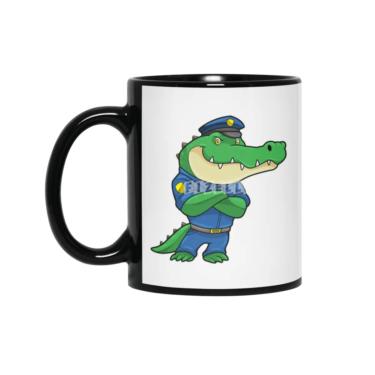 Crocodile as Police officer with Police uniform Siyah Kupa