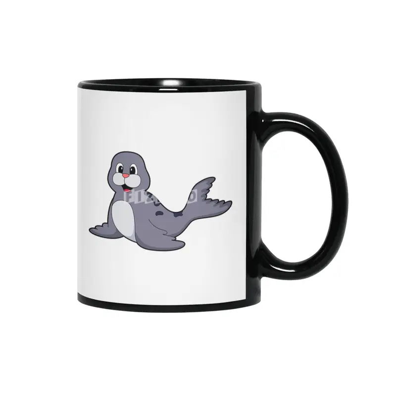 Cute Seal Siyah Kupa