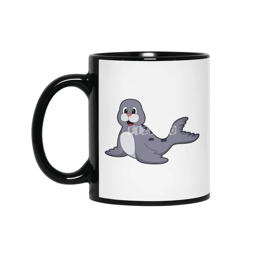Cute Seal Siyah Kupa
