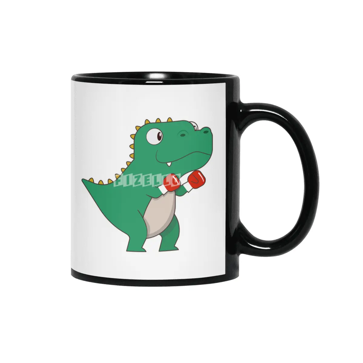 Dinosaur at Boxing with Boxing gloves Siyah Kupa
