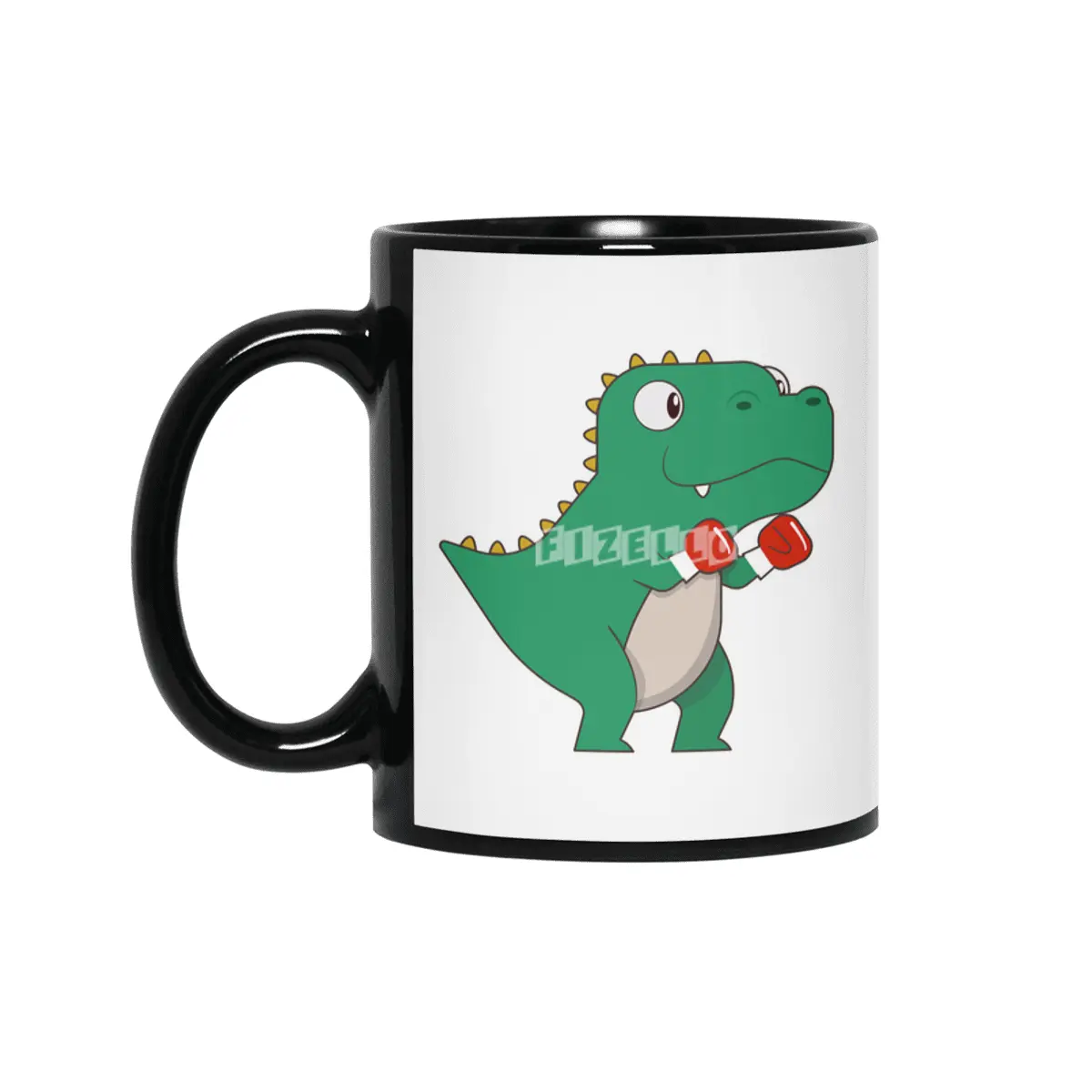 Dinosaur at Boxing with Boxing gloves Siyah Kupa