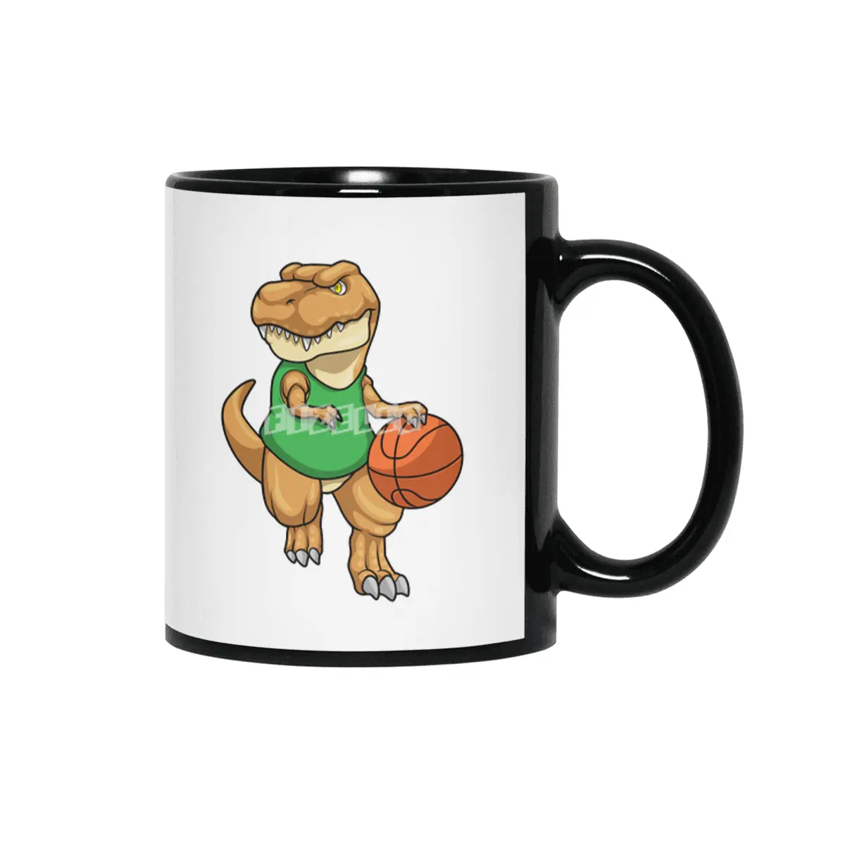 Dinosaur at Sports with Basketball Siyah Kupa