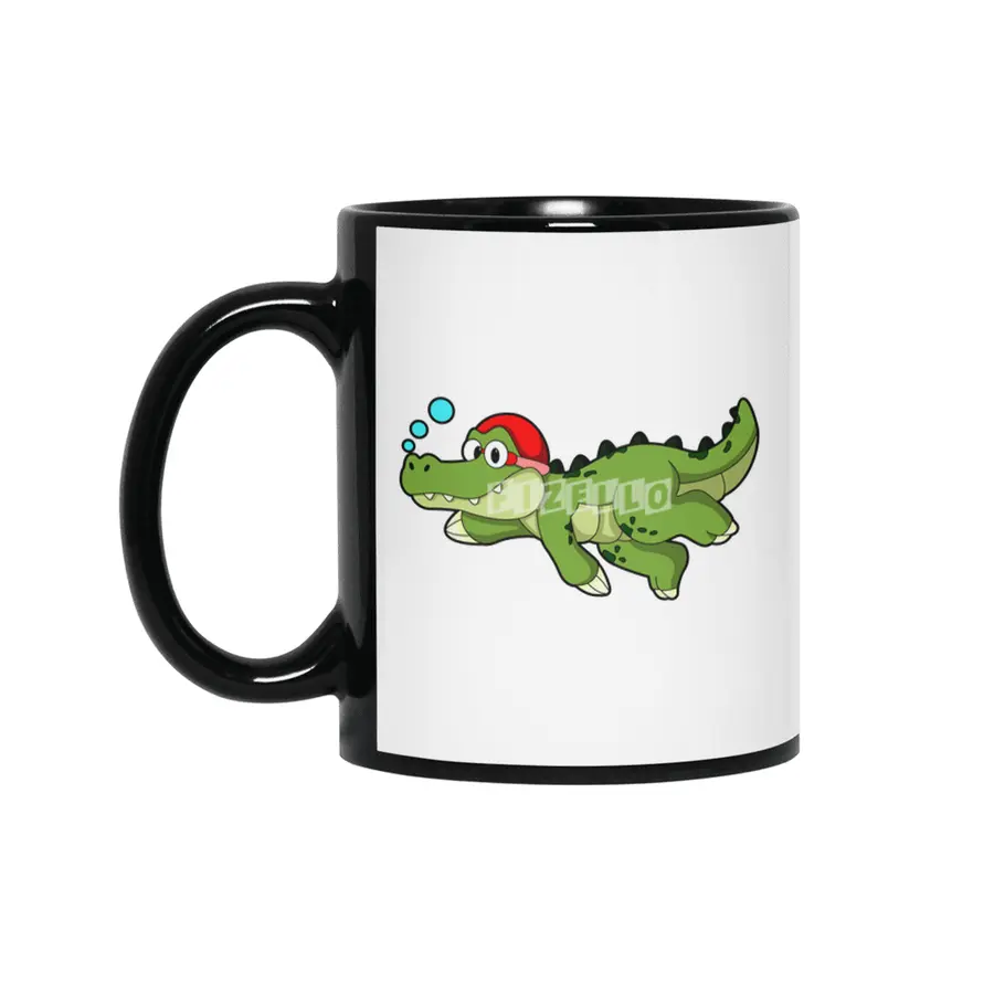 Dinosaur at Swimming under Water Siyah Kupa