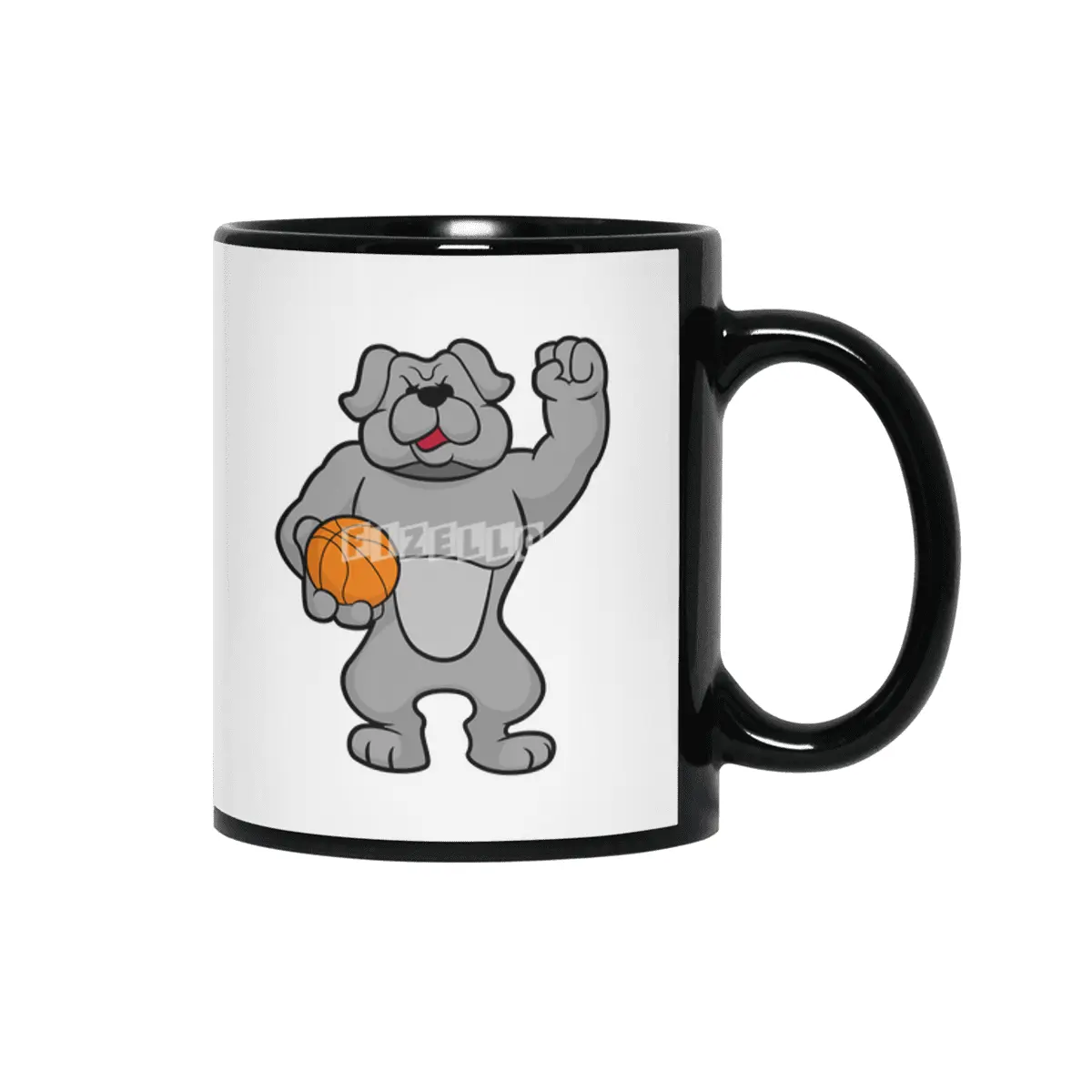 Dog as Basketball player with Basketball ball Siyah Kupa