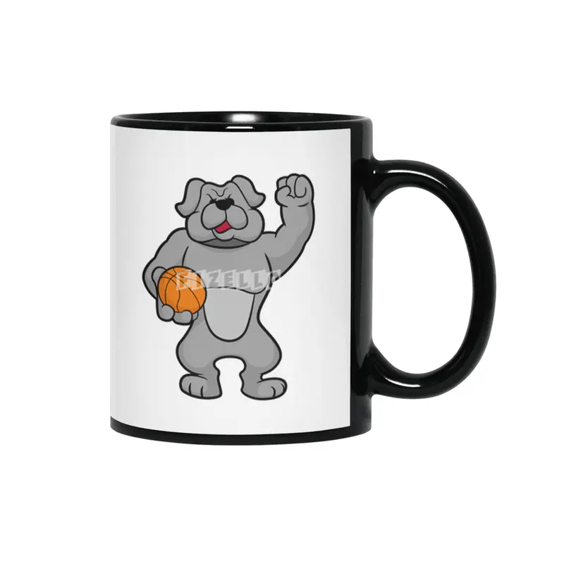 Dog as Basketball player with Basketball ball Siyah Kupa
