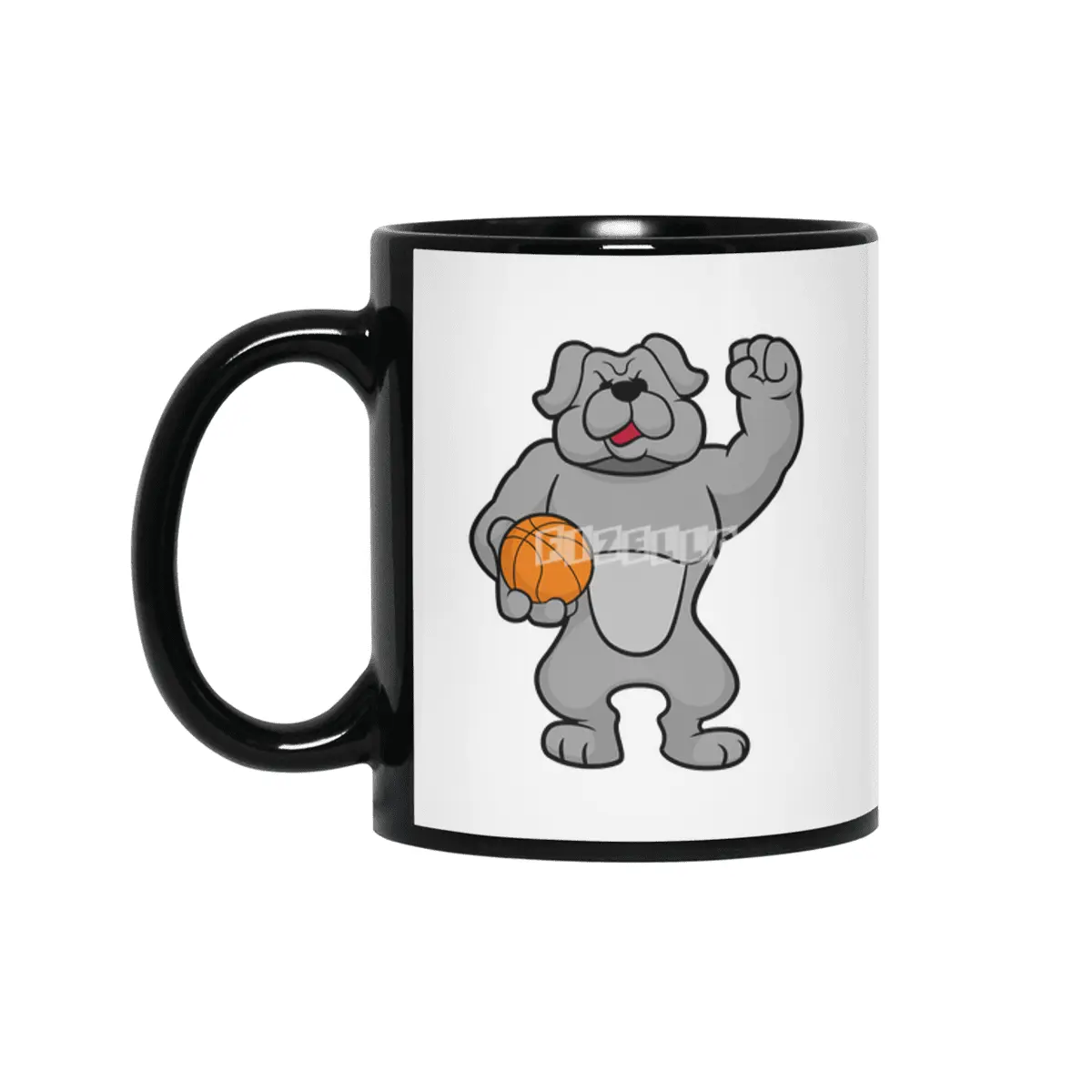 Dog as Basketball player with Basketball ball Siyah Kupa
