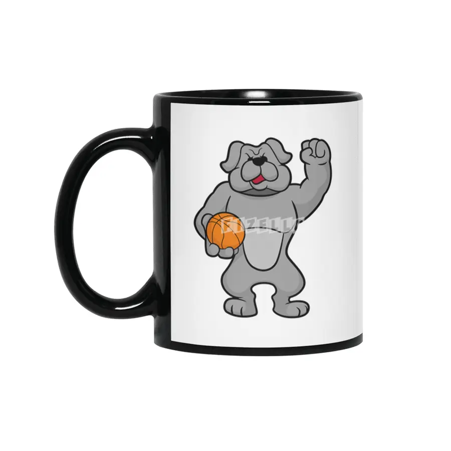 Dog as Basketball player with Basketball ball Siyah Kupa