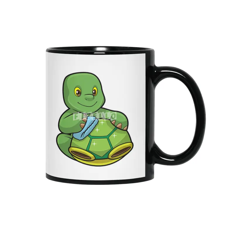 Turtle with Shell & Cleaning rag Siyah Kupa