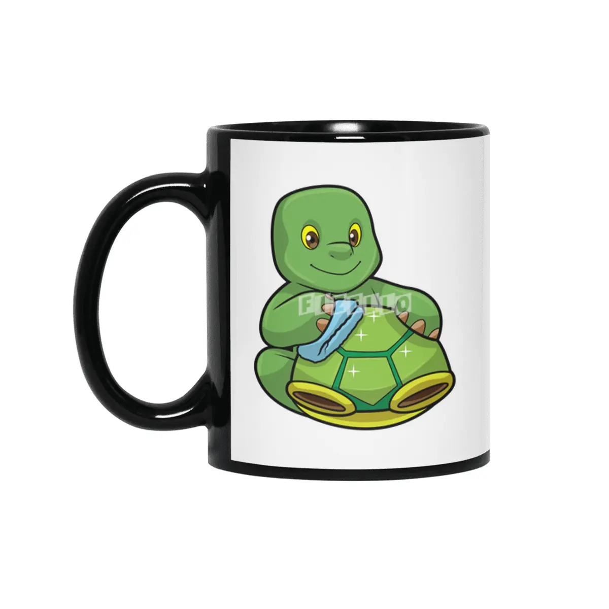 Turtle with Shell & Cleaning rag Siyah Kupa