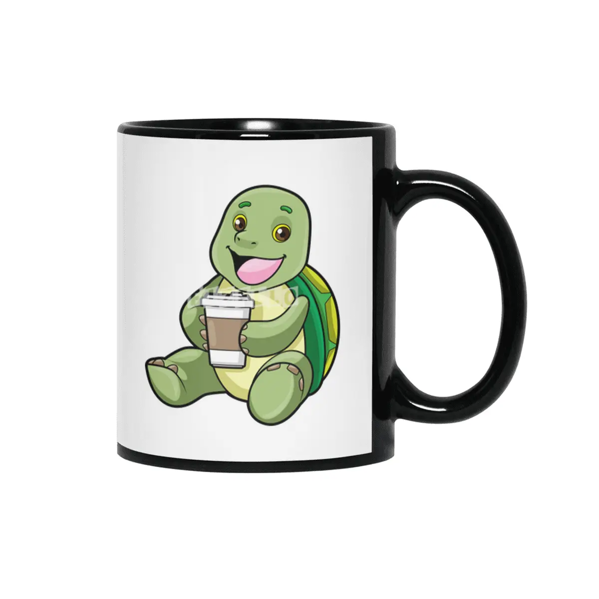Turtle with Shell & Coffee to go Siyah Kupa