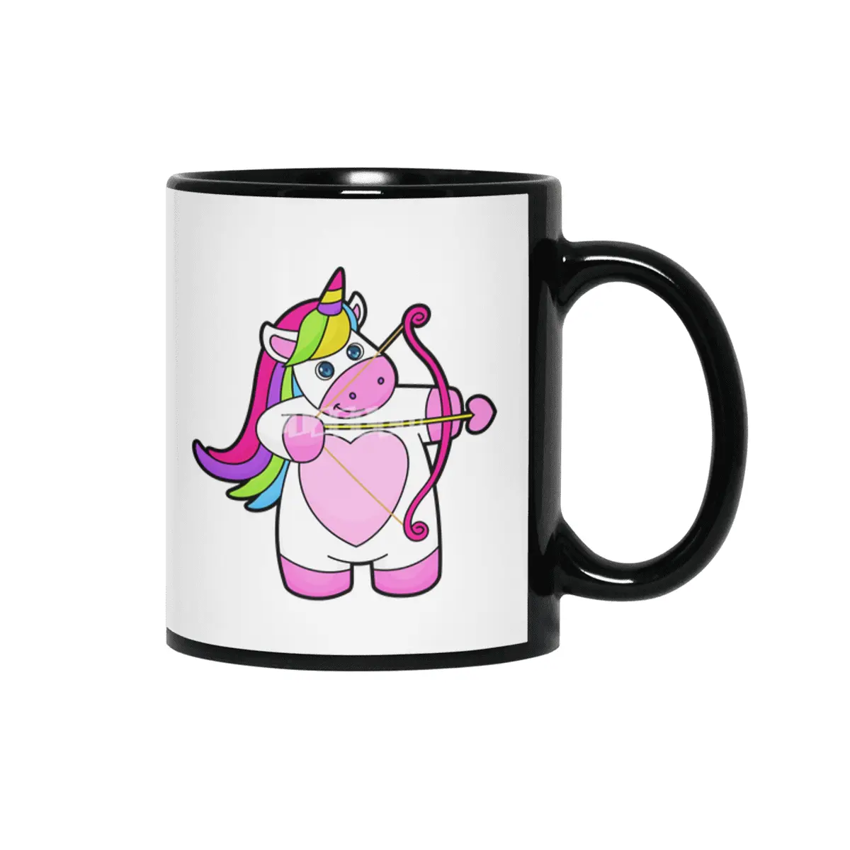 Unicorn as Archer with Bow & Arrow Siyah Kupa