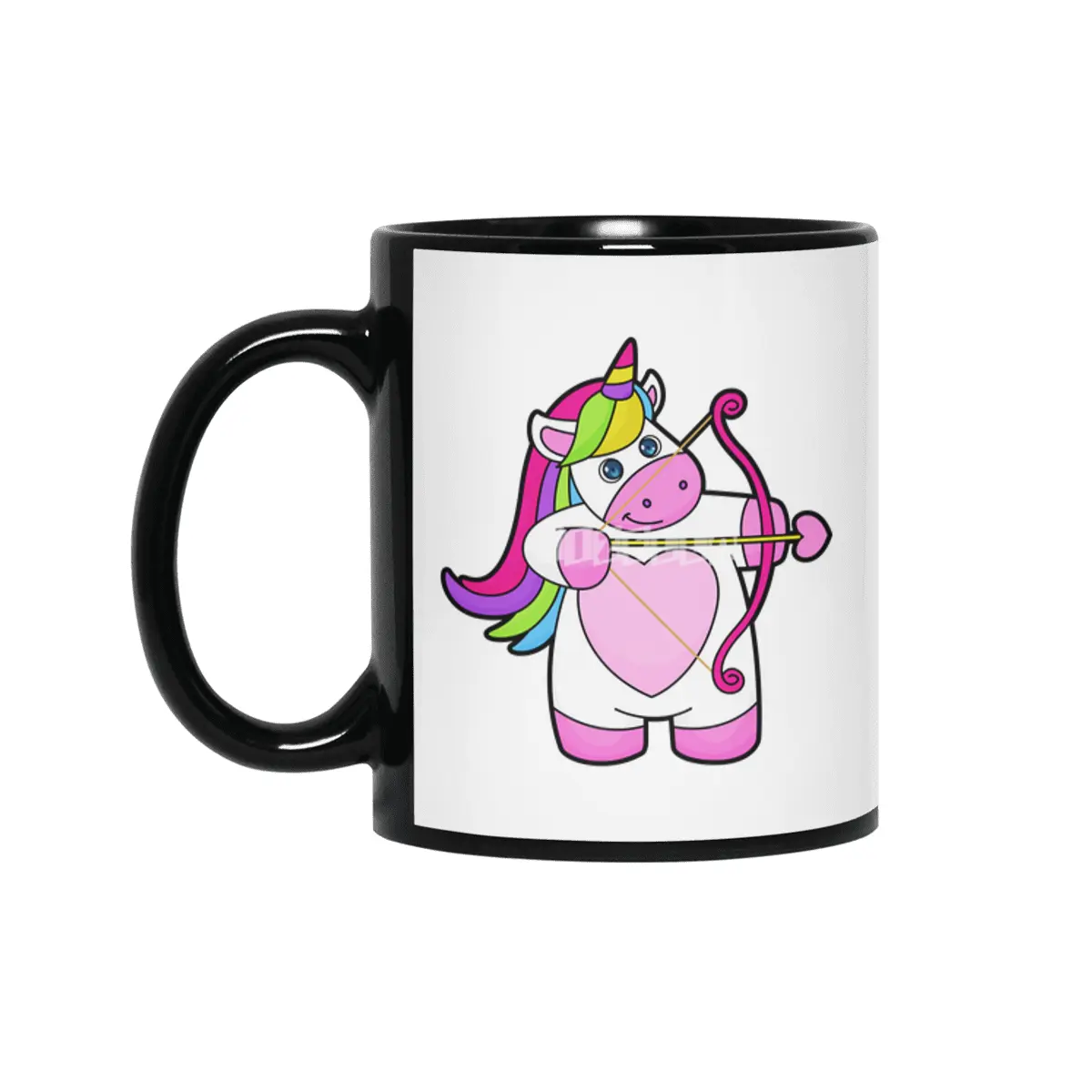 Unicorn as Archer with Bow & Arrow Siyah Kupa
