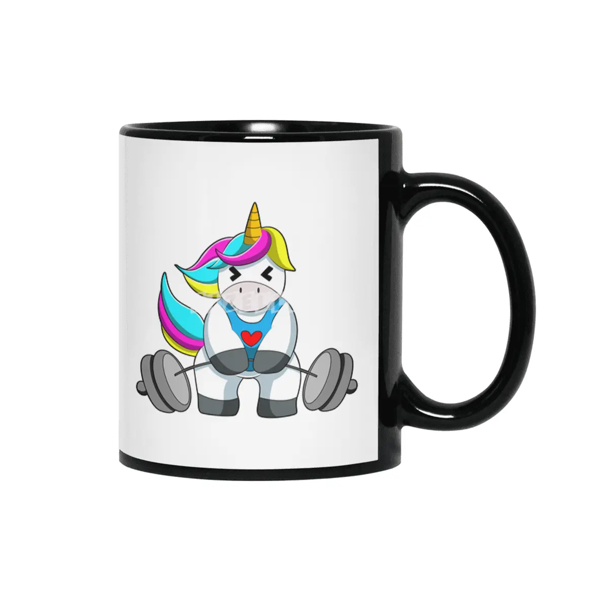 Unicorn at Strength training with Dumbbell Siyah Kupa
