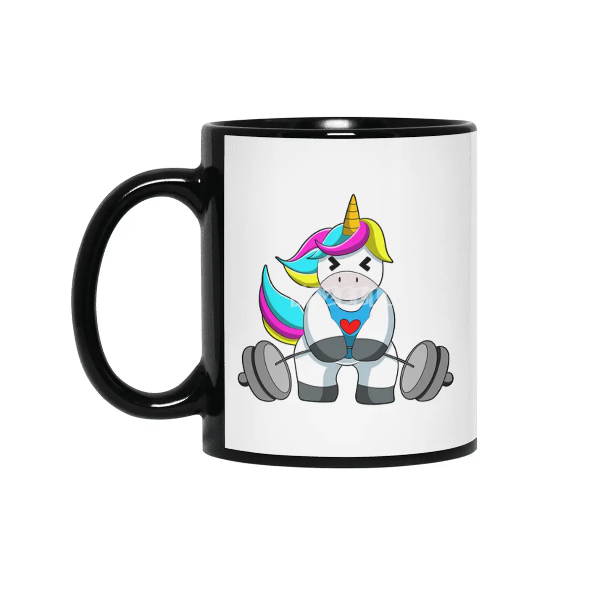 Unicorn at Strength training with Dumbbell Siyah Kupa