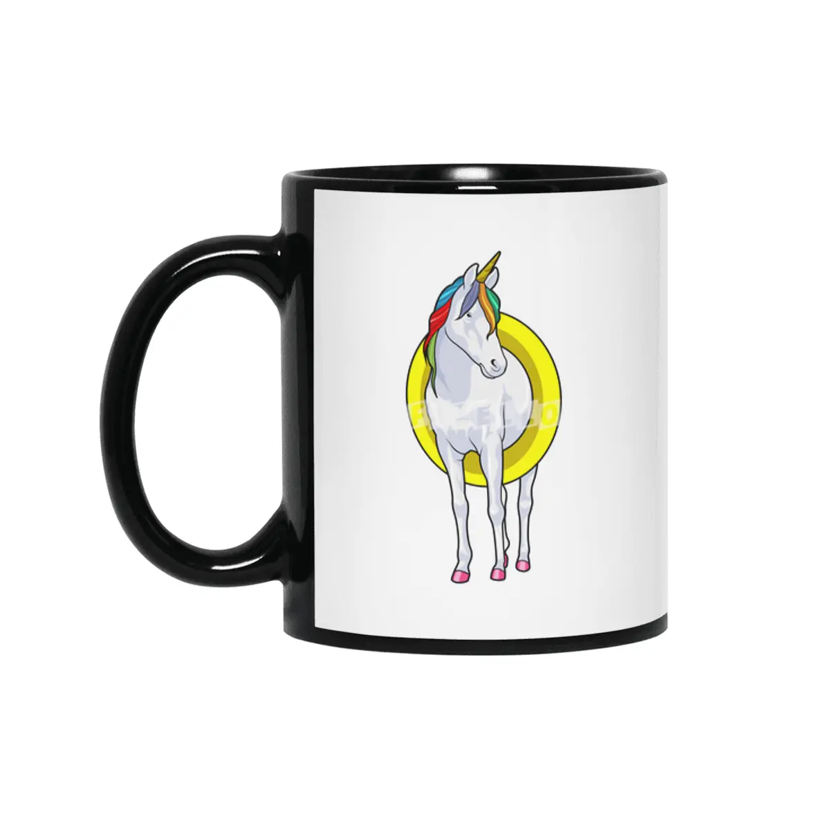 Unicorn at Swimming with Swim ring Siyah Kupa