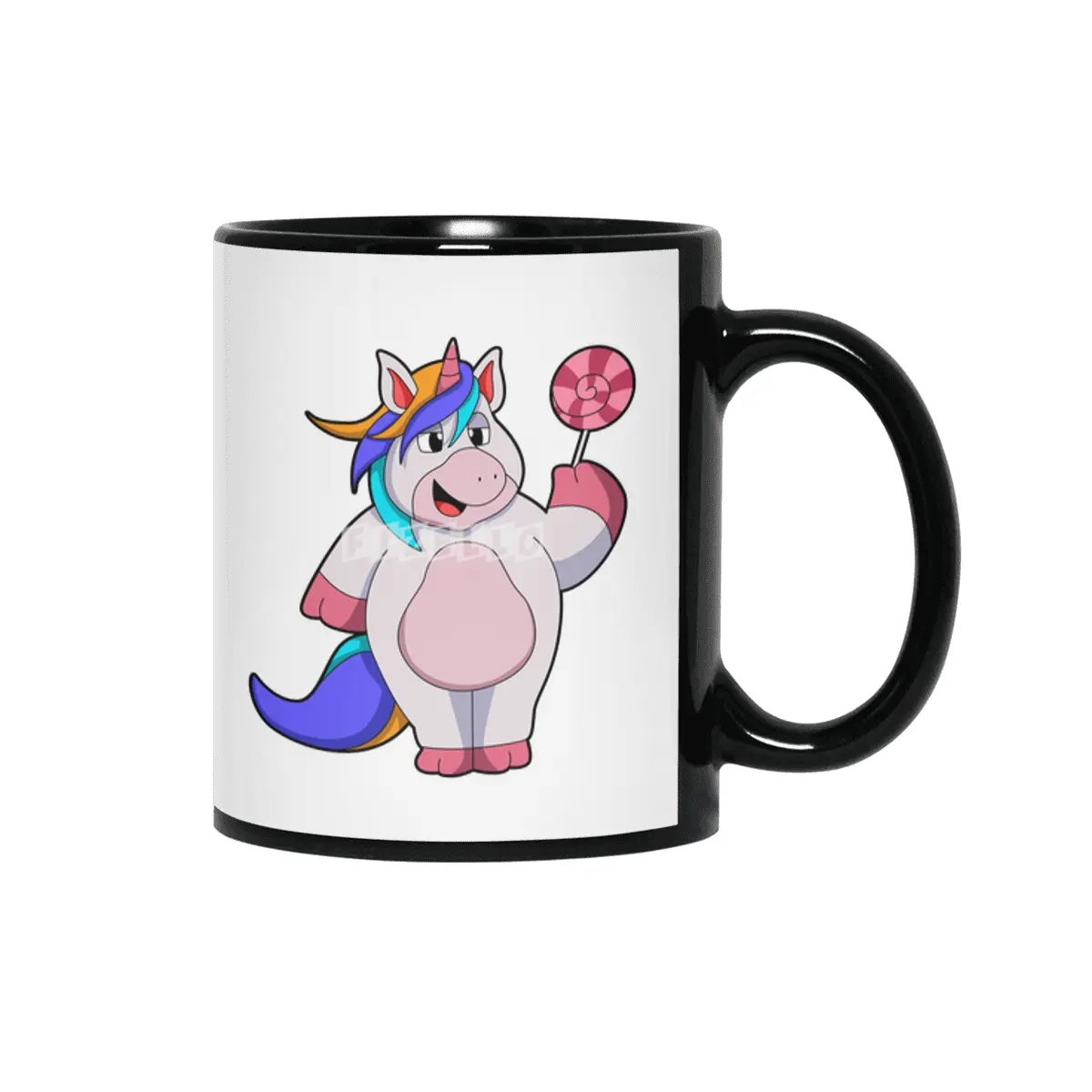 Unicorn with Lollipop Siyah Kupa