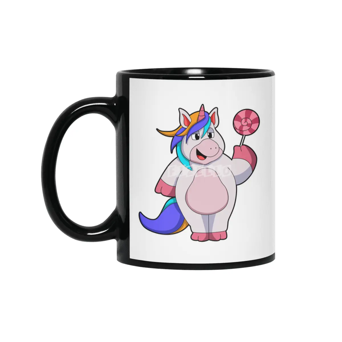 Unicorn with Lollipop Siyah Kupa