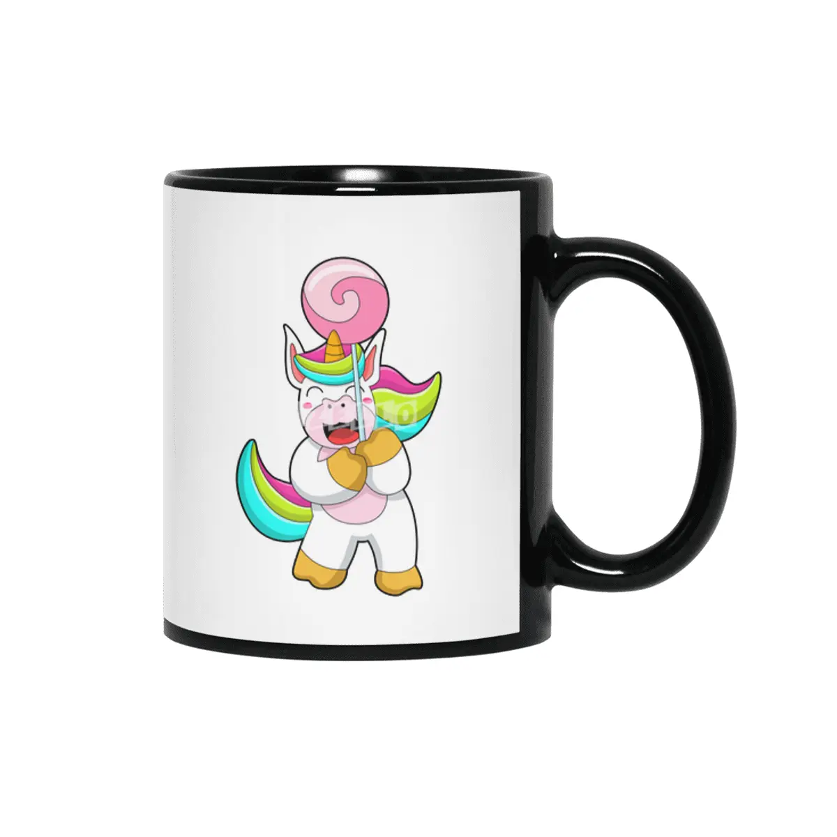 Unicorn with Lollipop Siyah Kupa