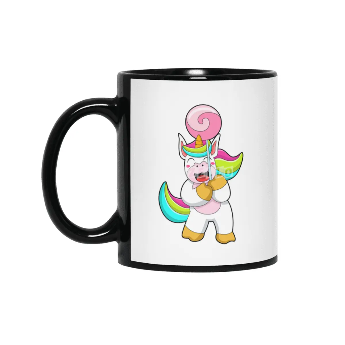 Unicorn with Lollipop Siyah Kupa