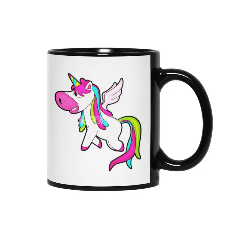 Unicorn with Wings Siyah Kupa