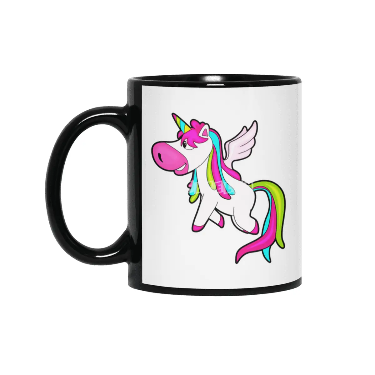 Unicorn with Wings Siyah Kupa