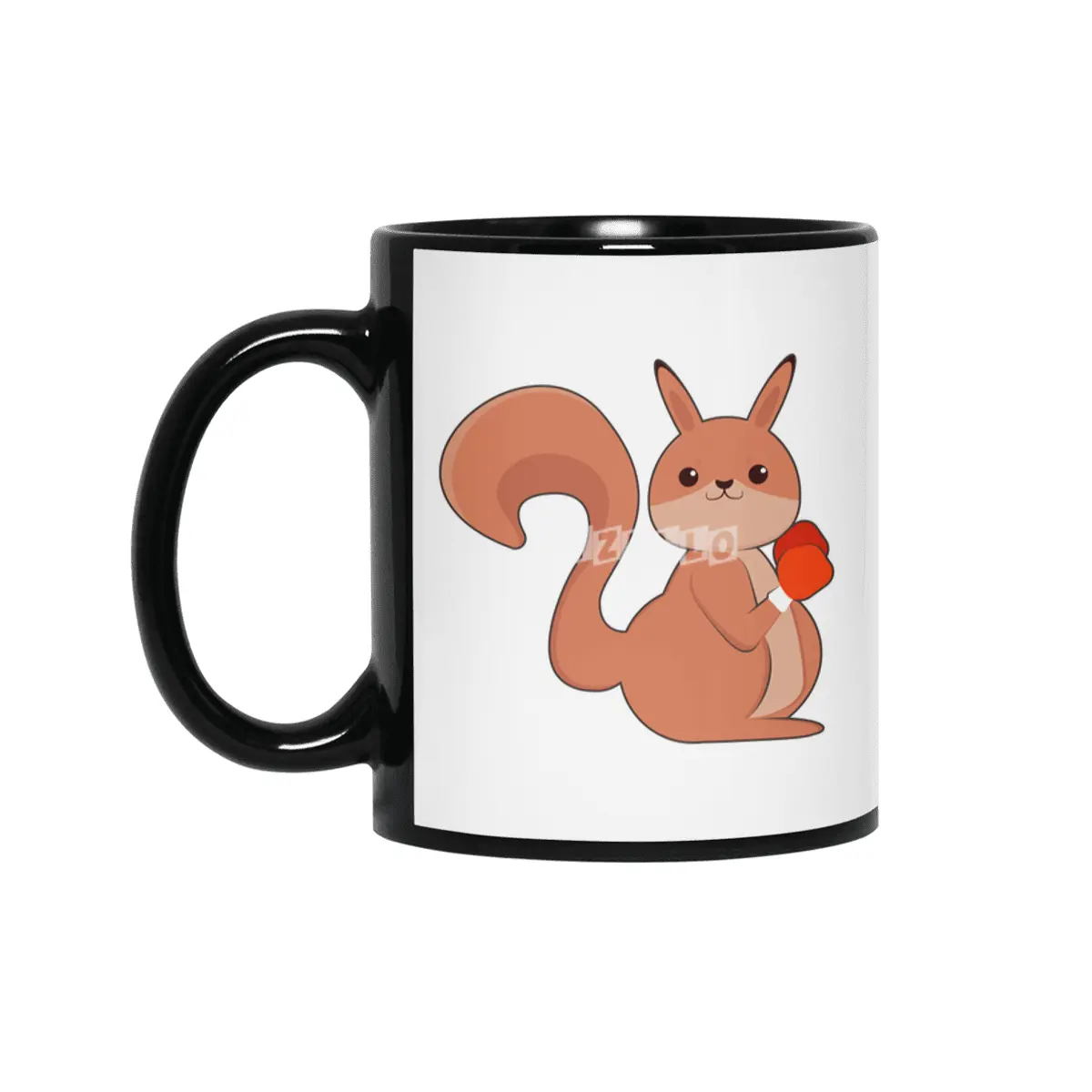 Squirrel as Boxer with Boxing gloves Siyah Kupa