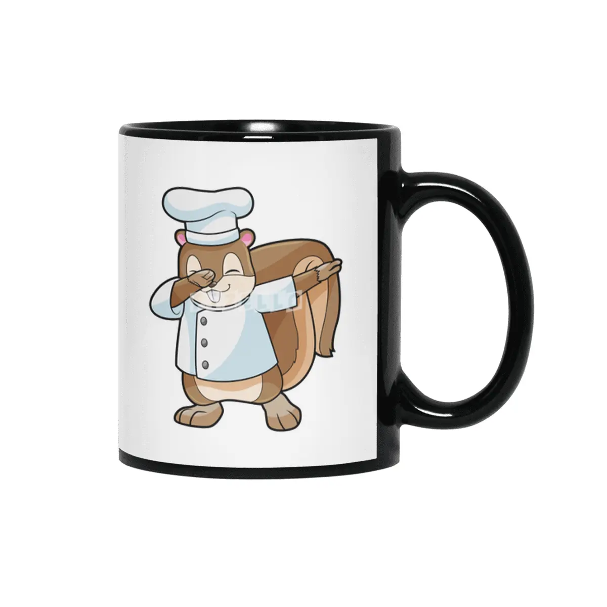 Squirrel as Cook with Cooking apron Siyah Kupa
