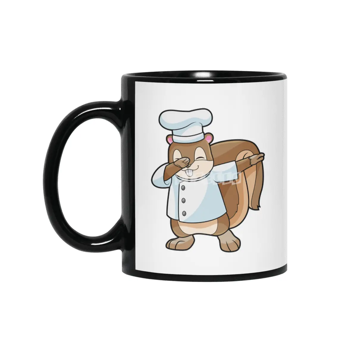 Squirrel as Cook with Cooking apron Siyah Kupa