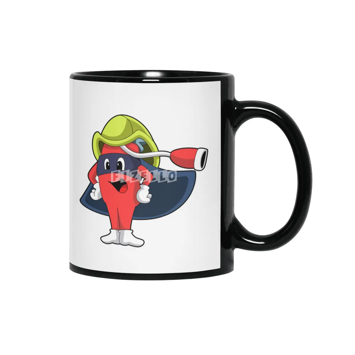Superhero as Firefighter Siyah Kupa