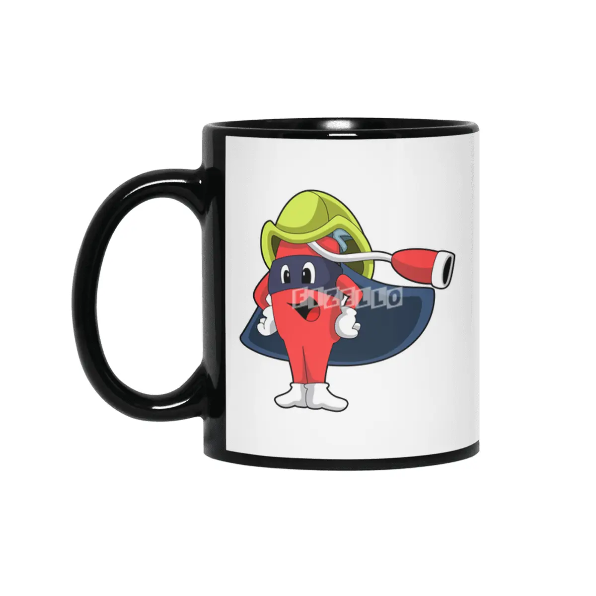 Superhero as Firefighter Siyah Kupa