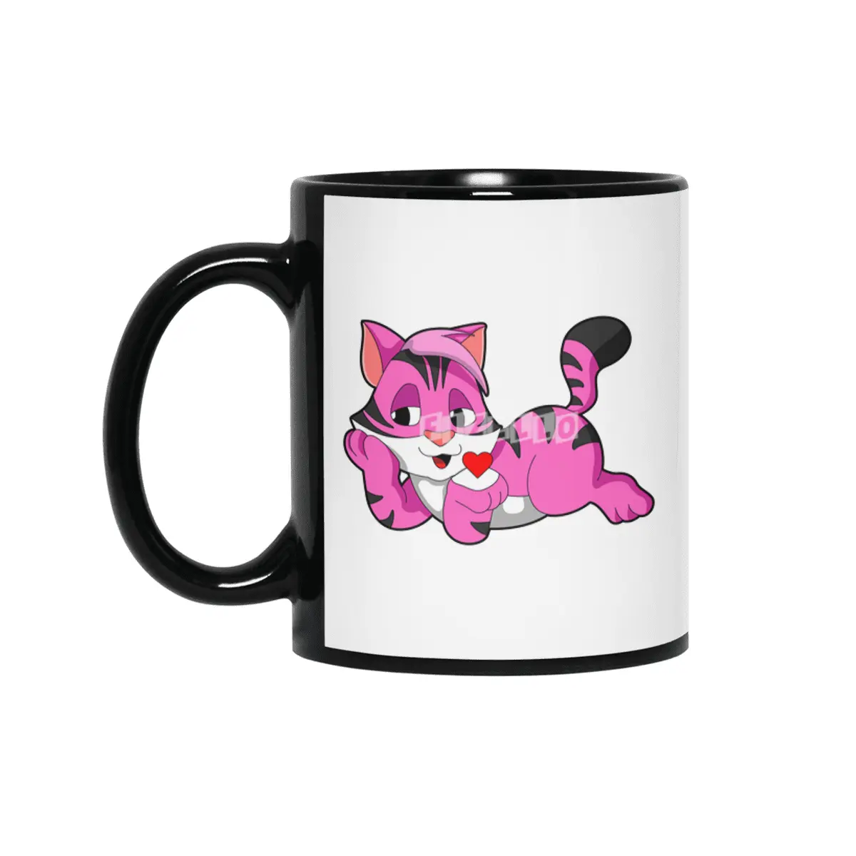 Tiger with Heart Siyah Kupa