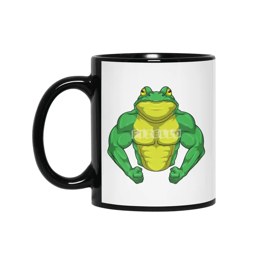 Toad as Bodybuilder with big Muscles Siyah Kupa