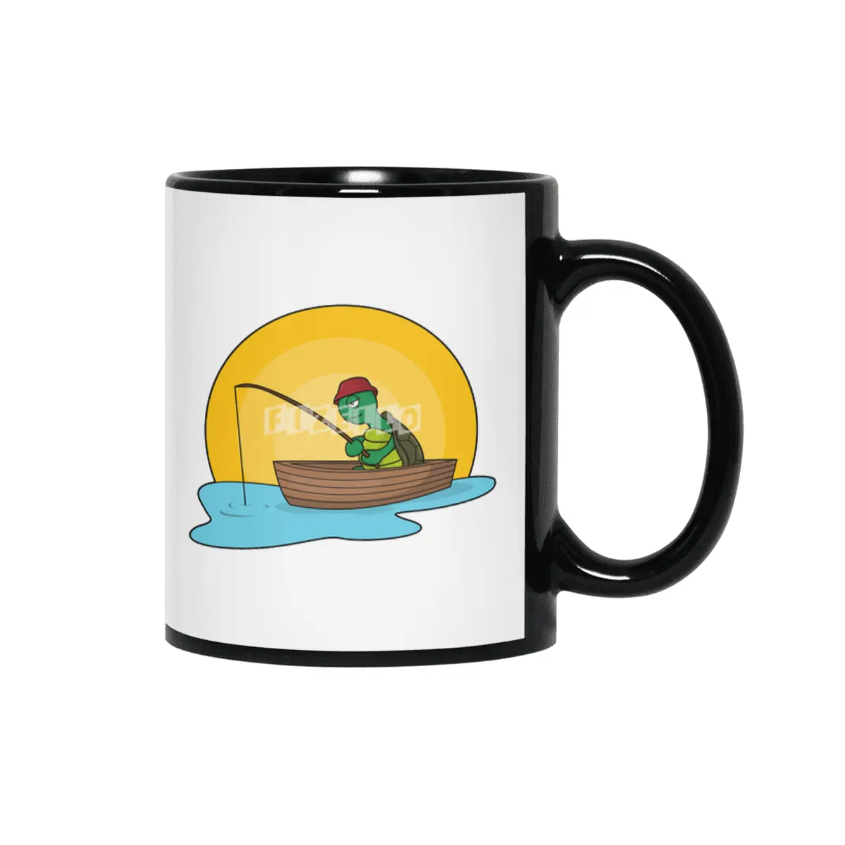 Turtle as Angler in Boat Siyah Kupa