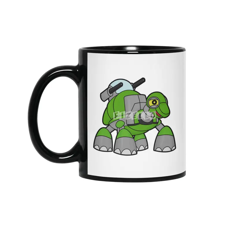 Turtle as Robot with Cannons Siyah Kupa