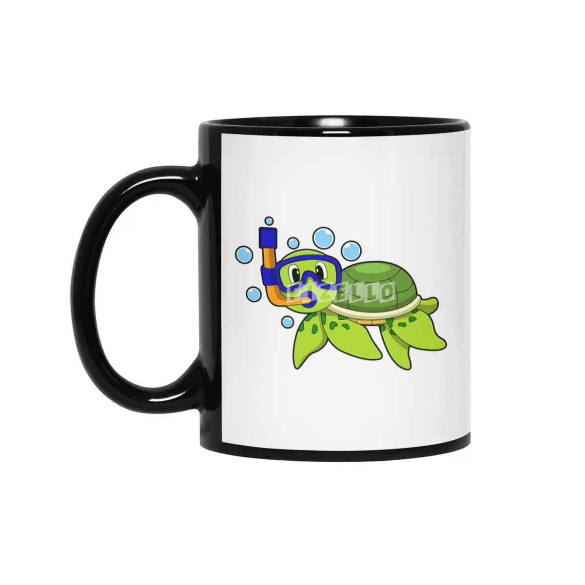 Turtle at Diving with Snorkel Siyah Kupa