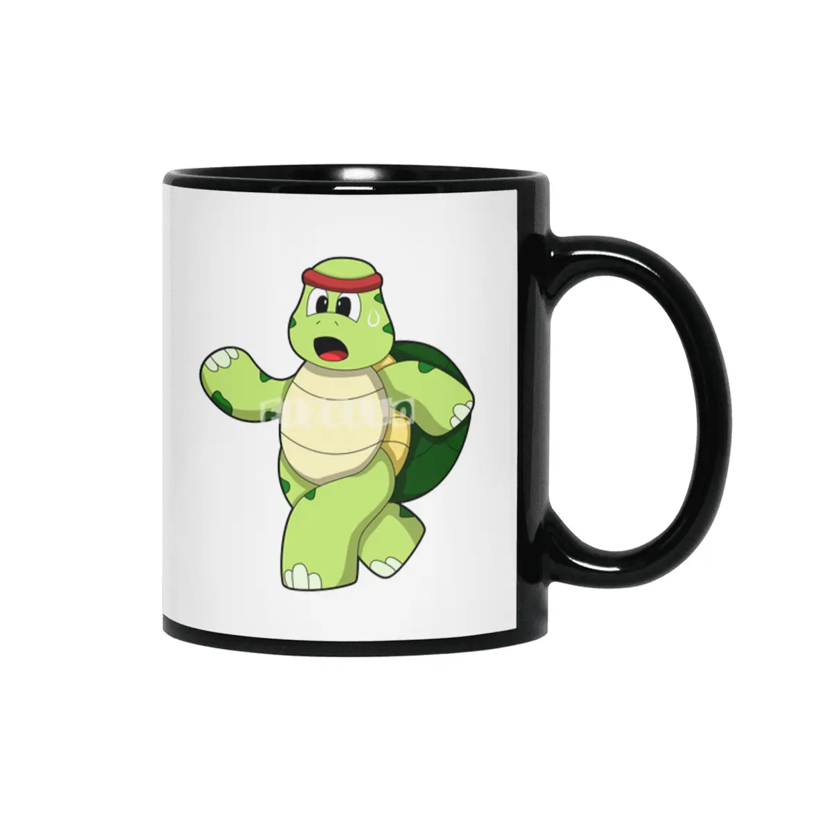 Turtle at Running with Headband Siyah Kupa
