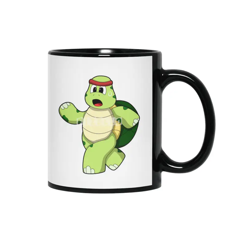 Turtle at Running with Headband Siyah Kupa