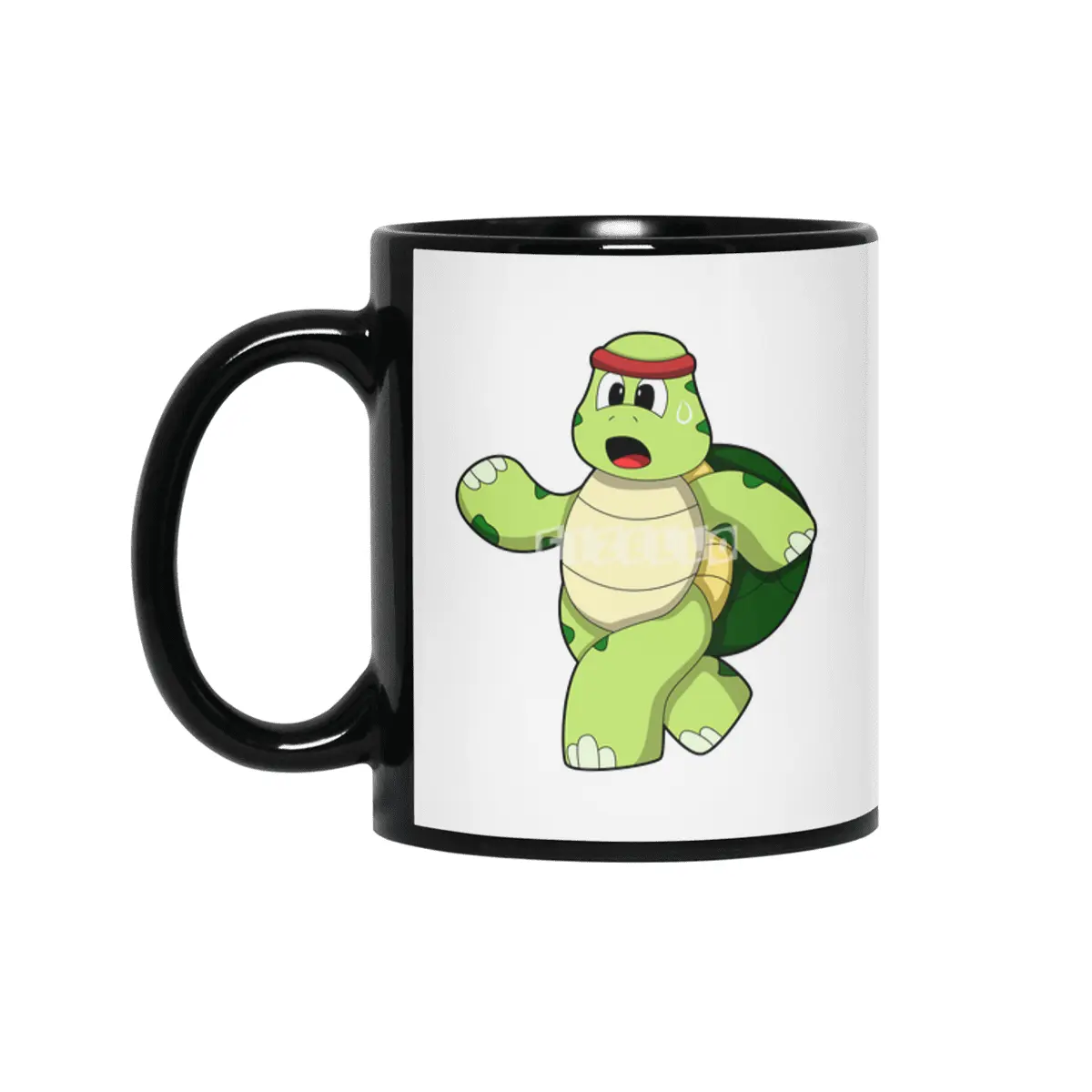 Turtle at Running with Headband Siyah Kupa
