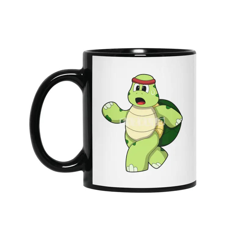 Turtle at Running with Headband Siyah Kupa