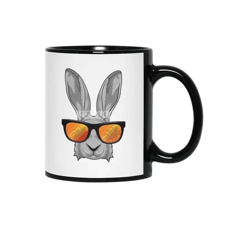 Rabbit with Sunglasses Siyah Kupa