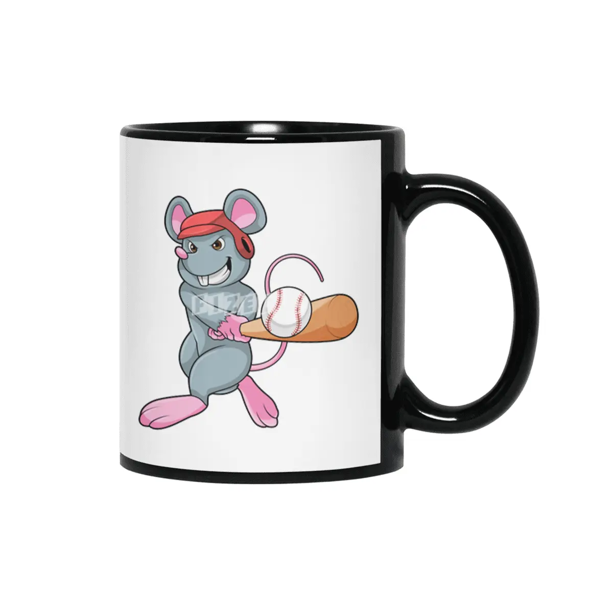 Rat at Baseball with Baseball bat & Helmet Siyah Kupa