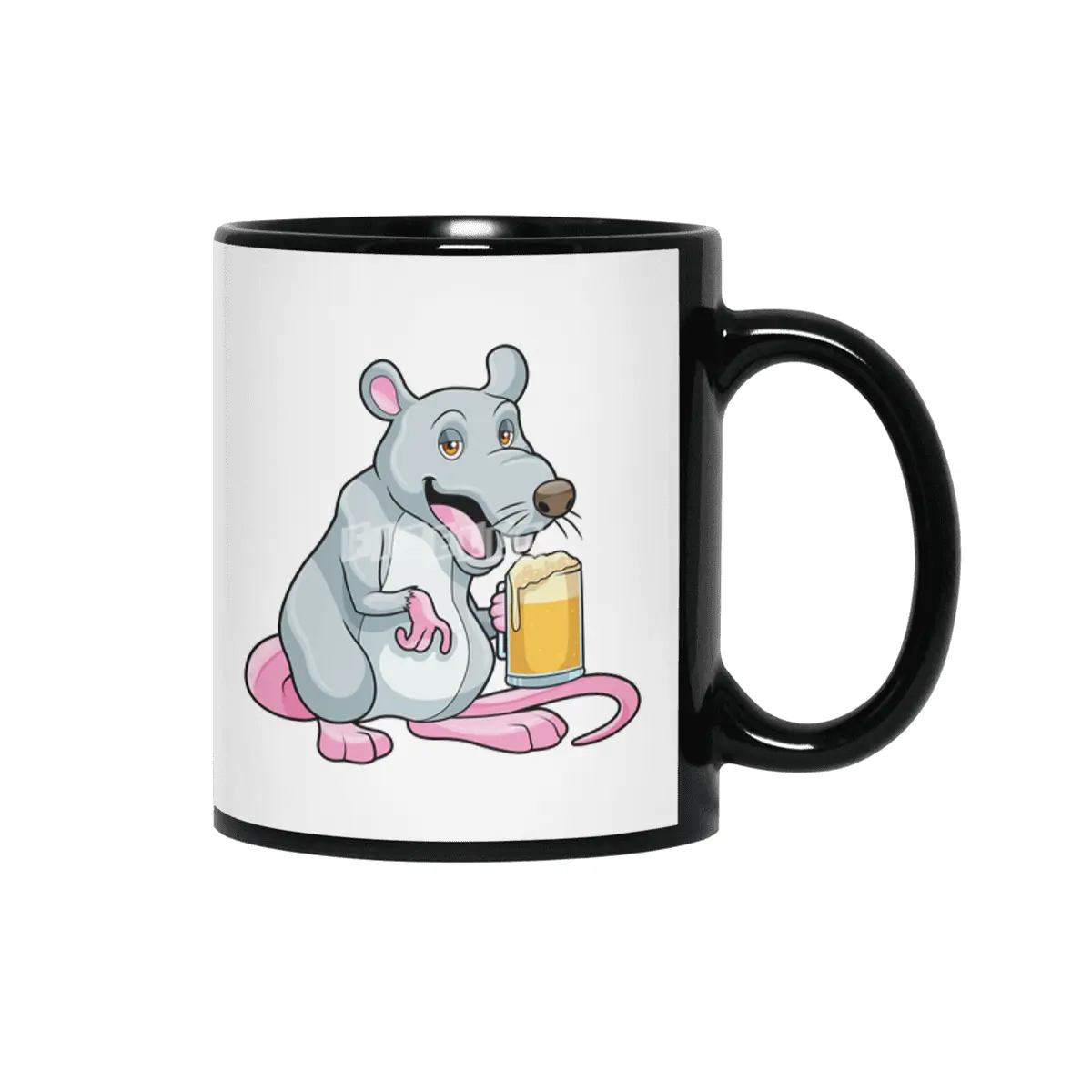 Rat with Glass of Beer Siyah Kupa