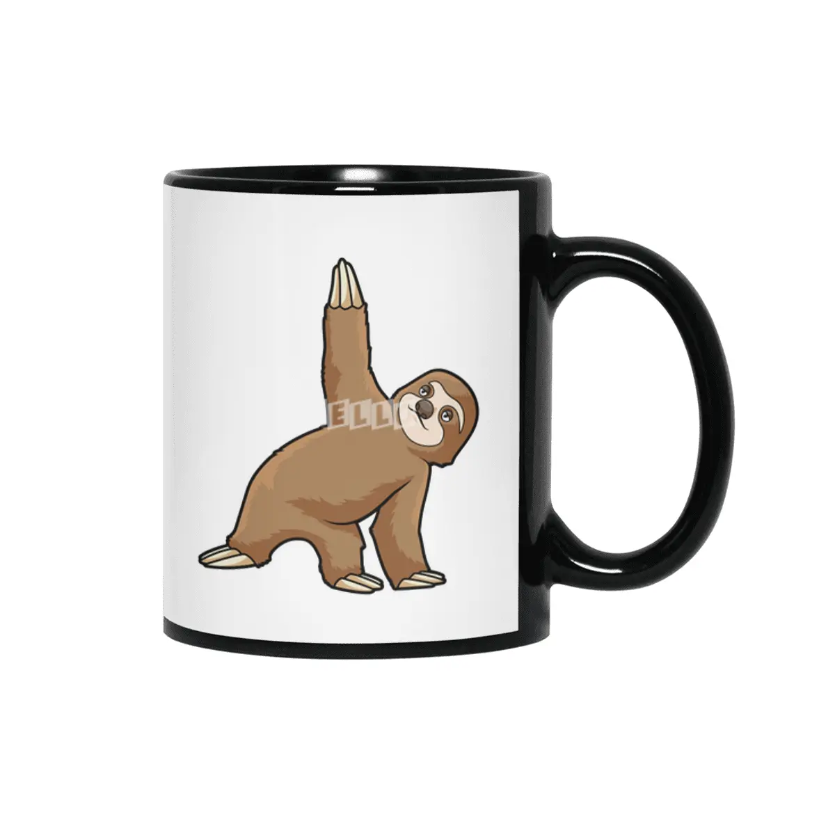 Sloth at Yoga Stretching exercises Legs Siyah Kupa