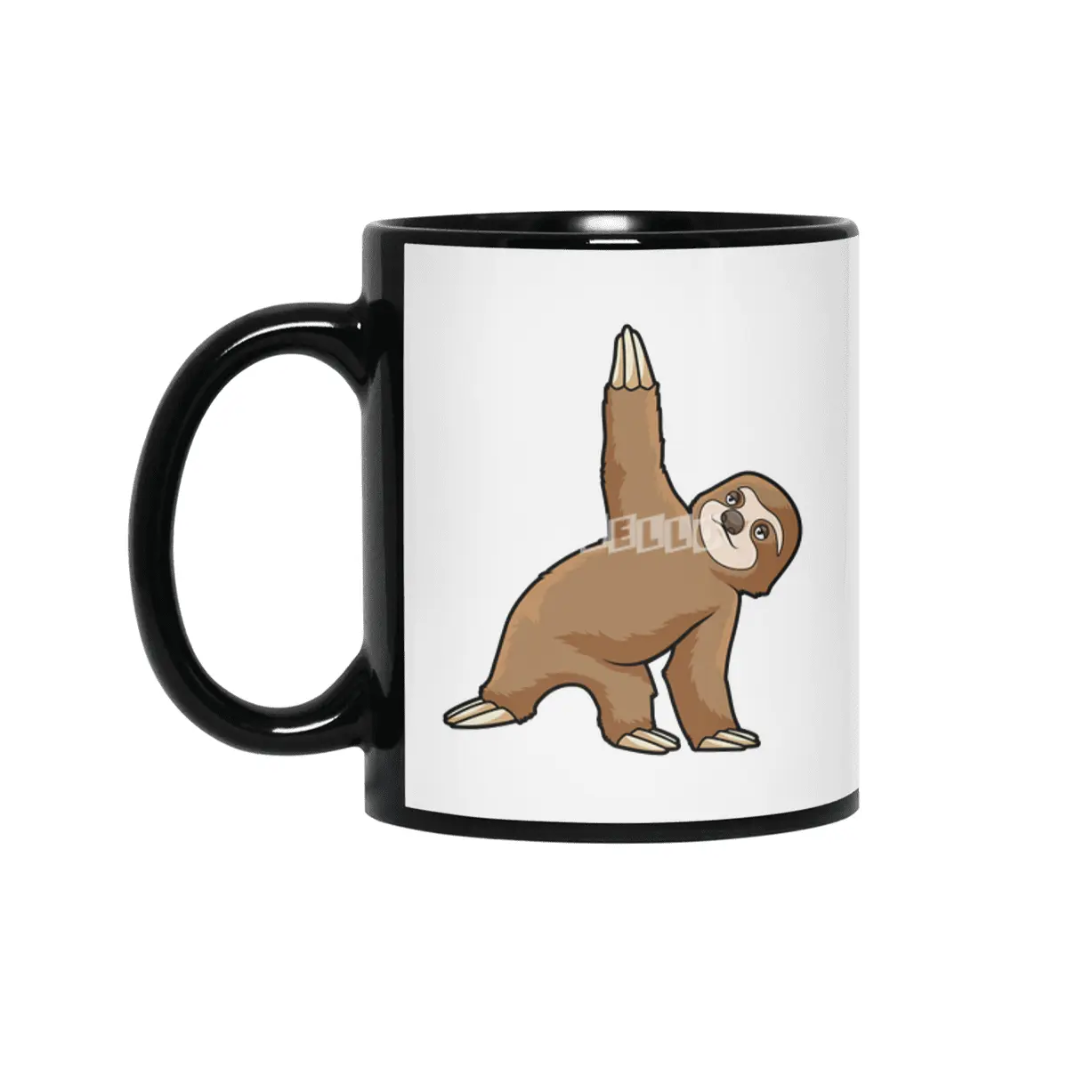 Sloth at Yoga Stretching exercises Legs Siyah Kupa