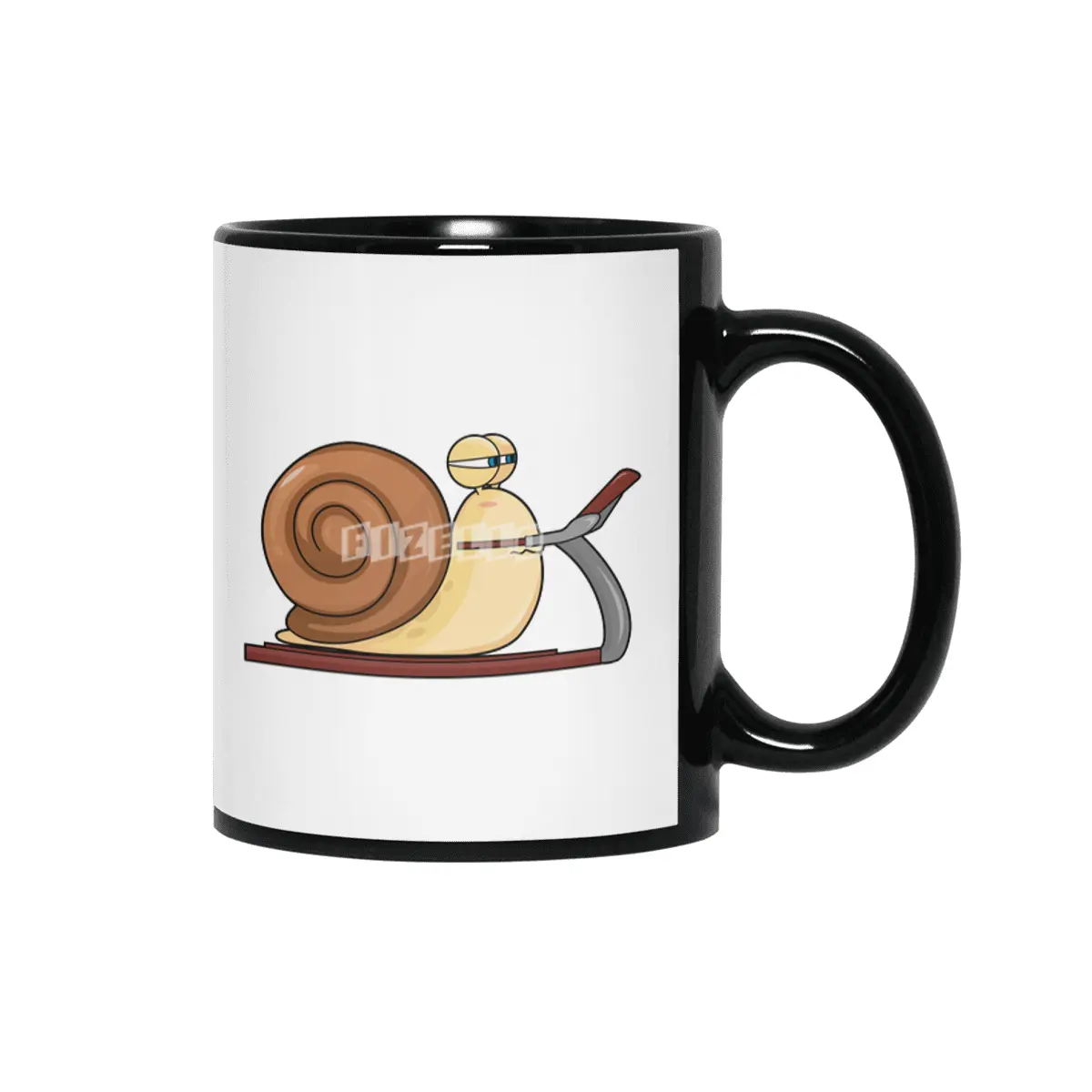 Snail at Jogging on Treadmill Siyah Kupa