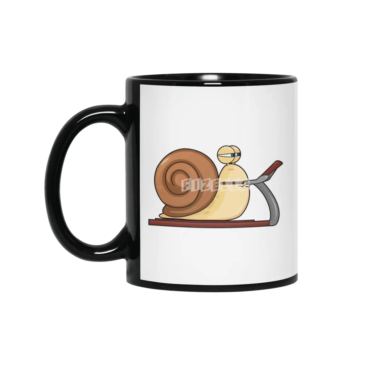 Snail at Jogging on Treadmill Siyah Kupa