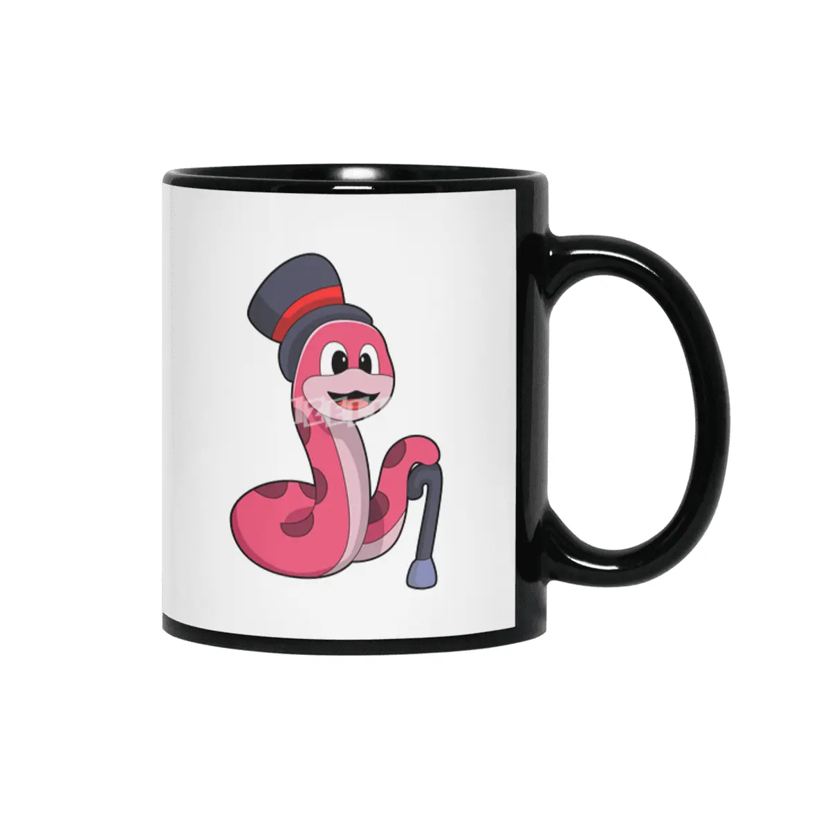 Snake as Gentleman with Hat & Walking stick Siyah Kupa