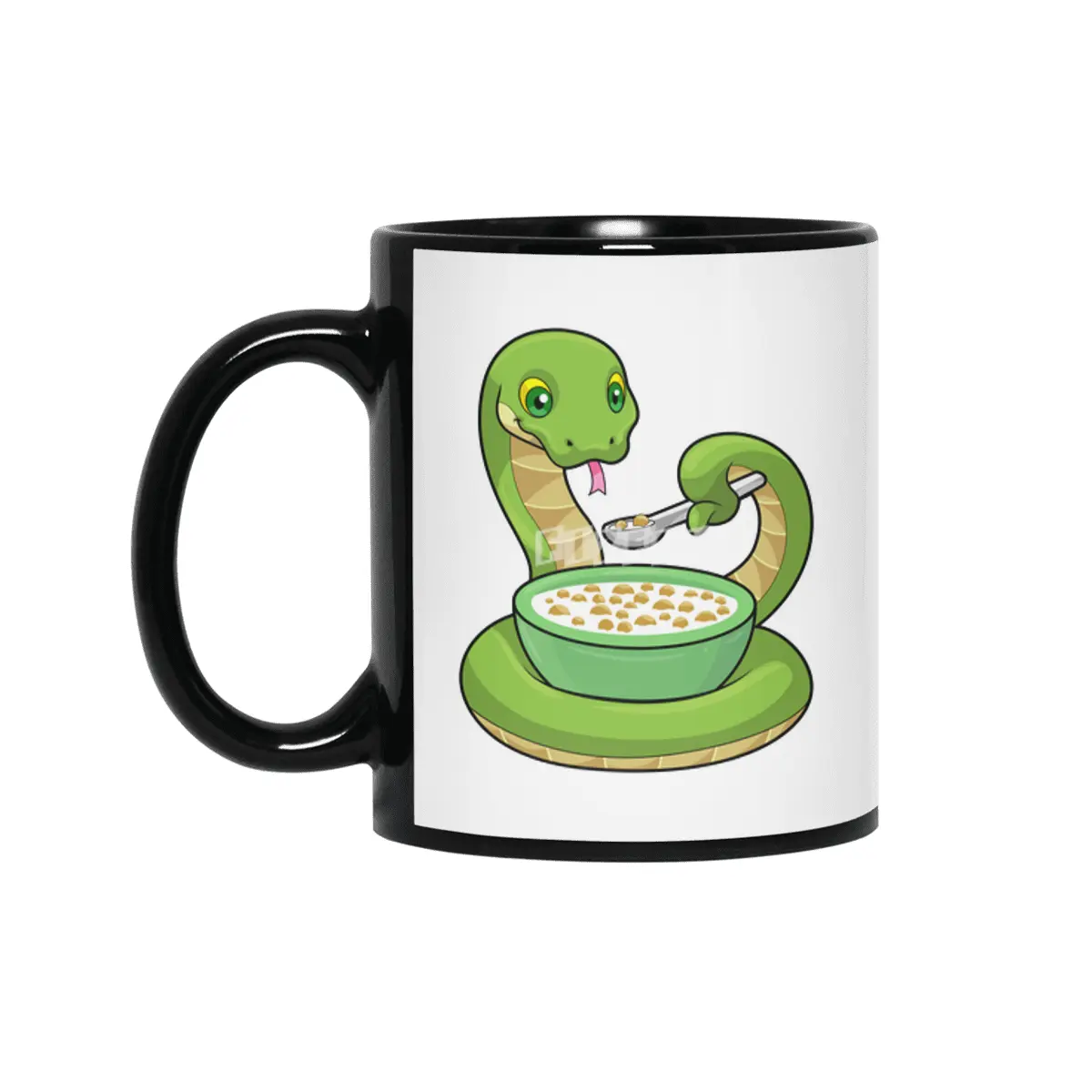 Snake at Eating with Muesli Siyah Kupa