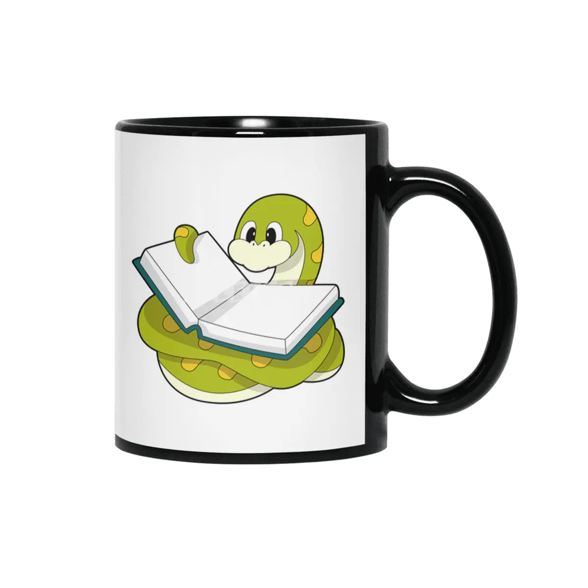 Snake at Reading with Book Siyah Kupa