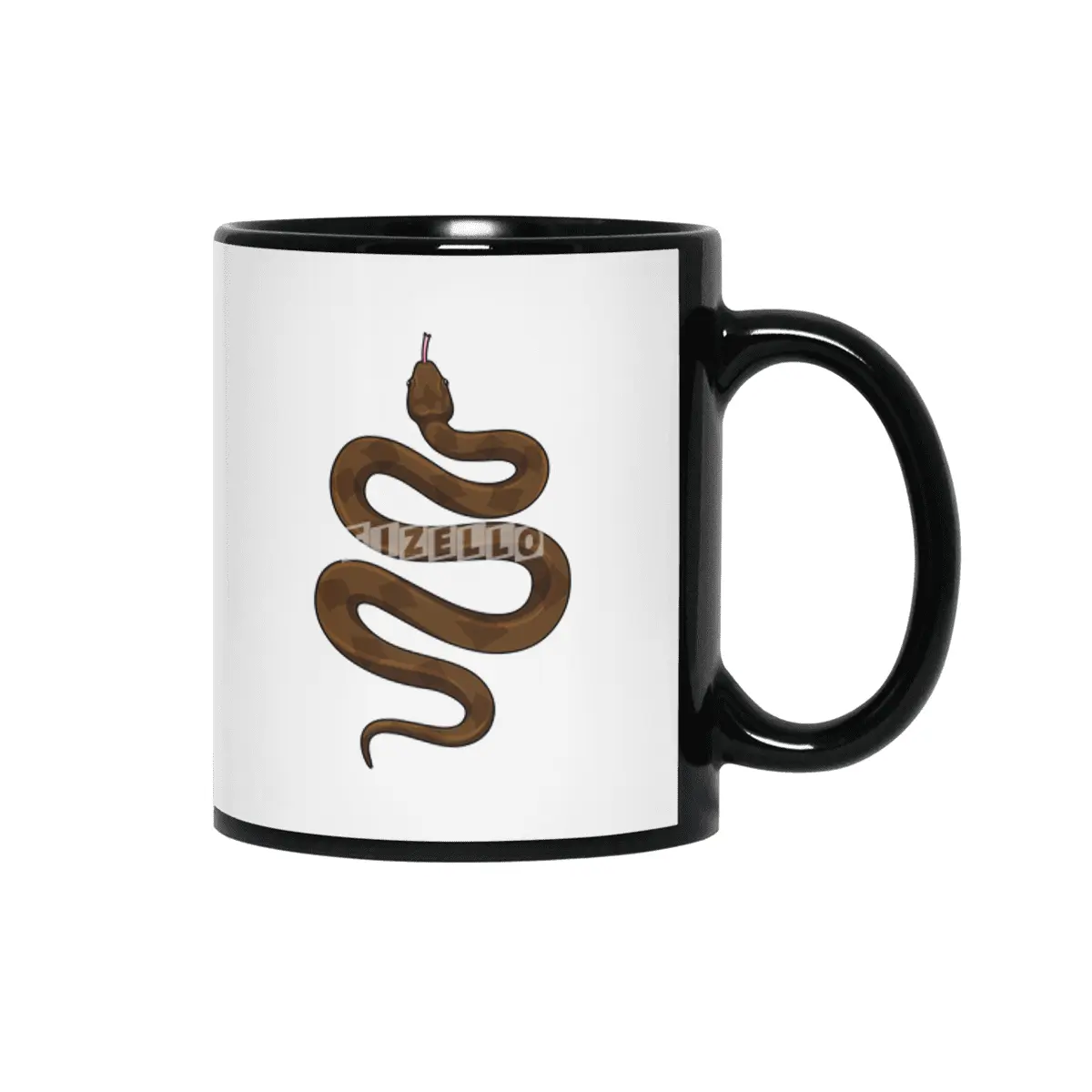 Snake with brown Stripes Siyah Kupa